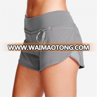 Active wear wholesale gym shorts with custom logo printed for women