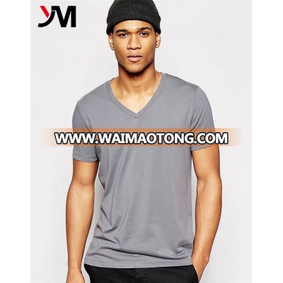 Wholesale Slim Fit Gym 95% Cotton 5% Spandex Mens V-neck t shirts