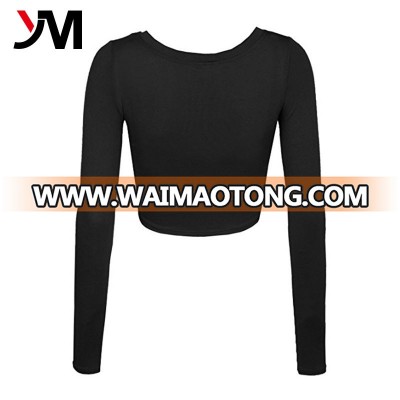 Private label fitness wear Stylish long sleeve crop top best quality women crop top